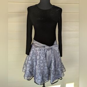 Ashley Ann Black and Gray Skater Skirt Girls Dress Size 14